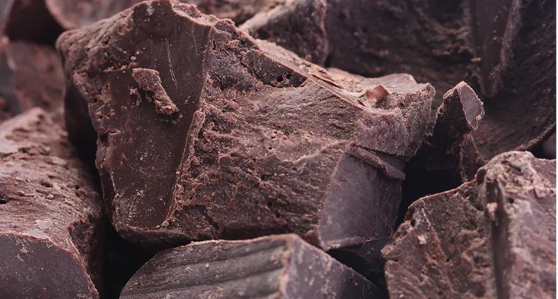 Chocolate produced from cocoa liquor