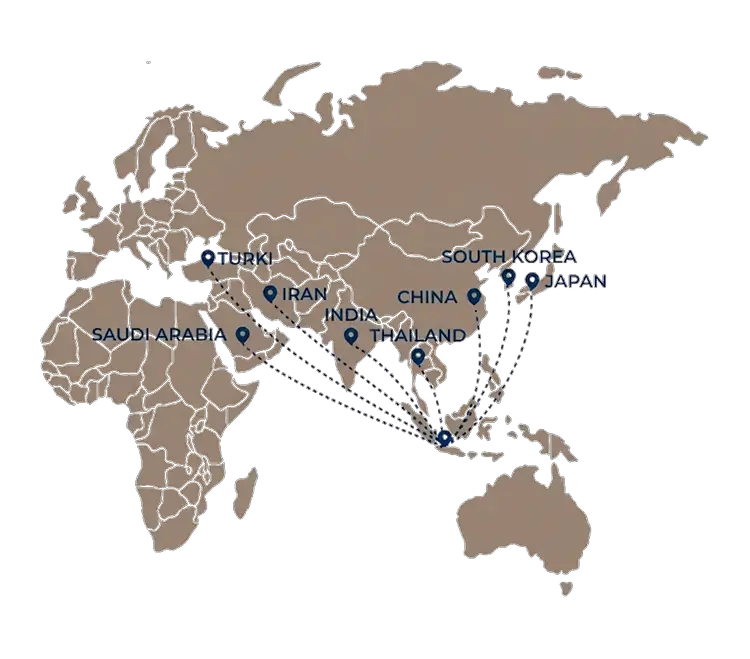 Map of distribution markets across Asia and the Middle East